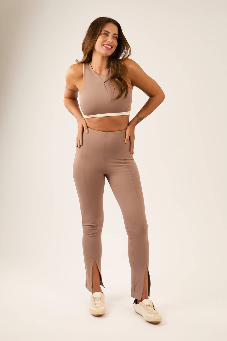 Calça Split Flare Mocha